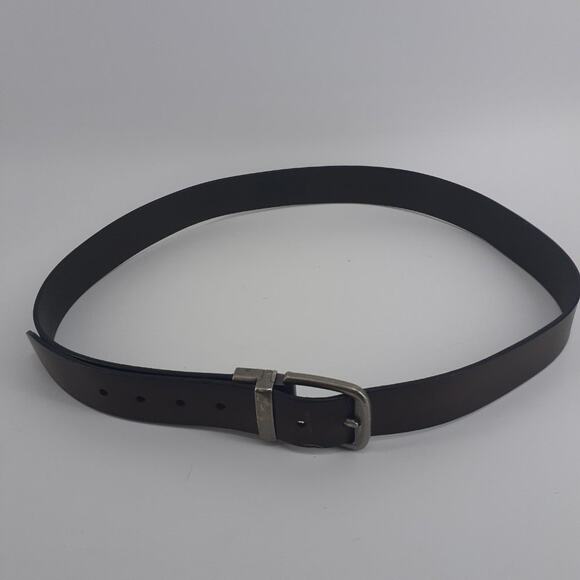 Levi's Men's Leather Dark Belt Brown Size 40 Silver Tone Single prong Buckle - Picture 5 of 13